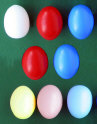 8 Synthetic Eggs in assorted colours